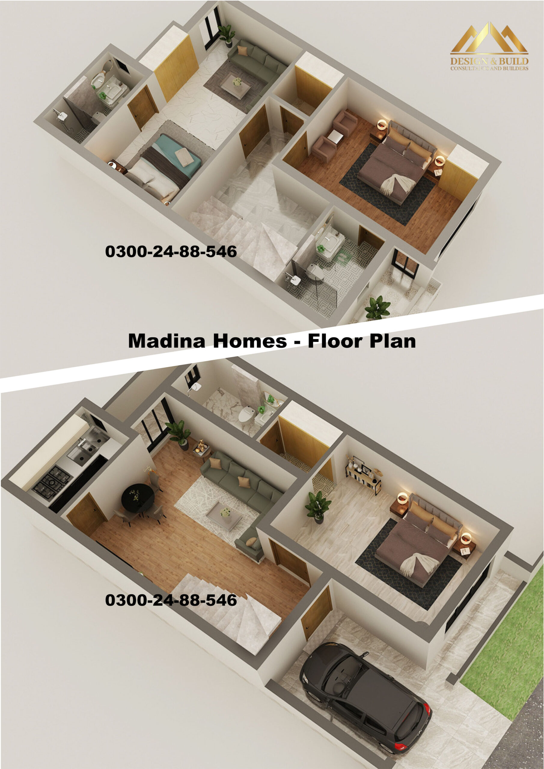 3 Marla House for Sale on Installments in Maryam Town Lahore Madina Homes floor plan