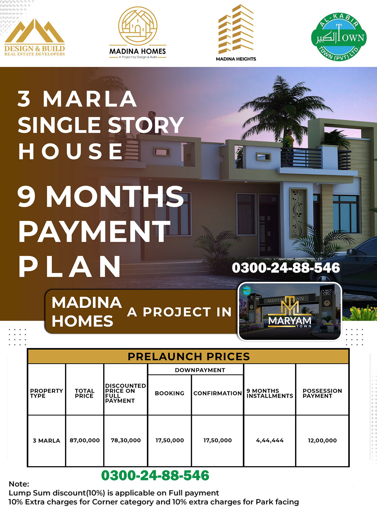 3 marla house for sale in lahore installment madina homes