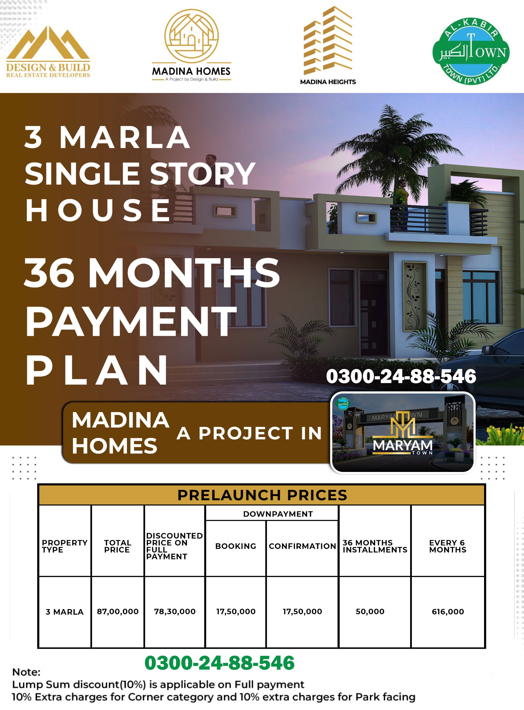 3 marla house for sale in lahore installment madina homes