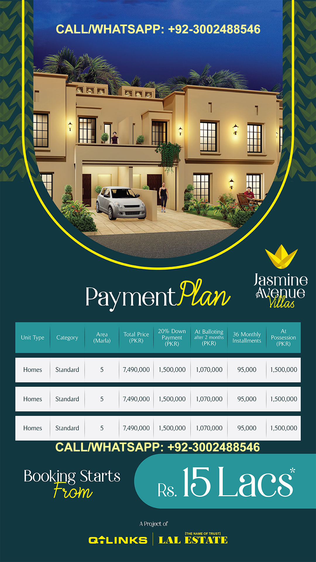 Jasmine Avenue Villas by qLinks in Maryam Town – One Window Solution