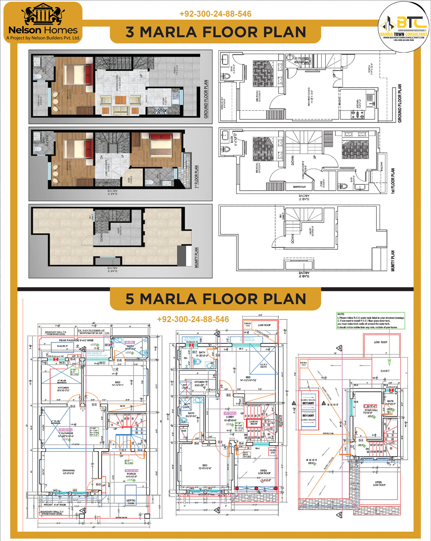 Nelson Homes Floor Plan 3 & 5 Marla