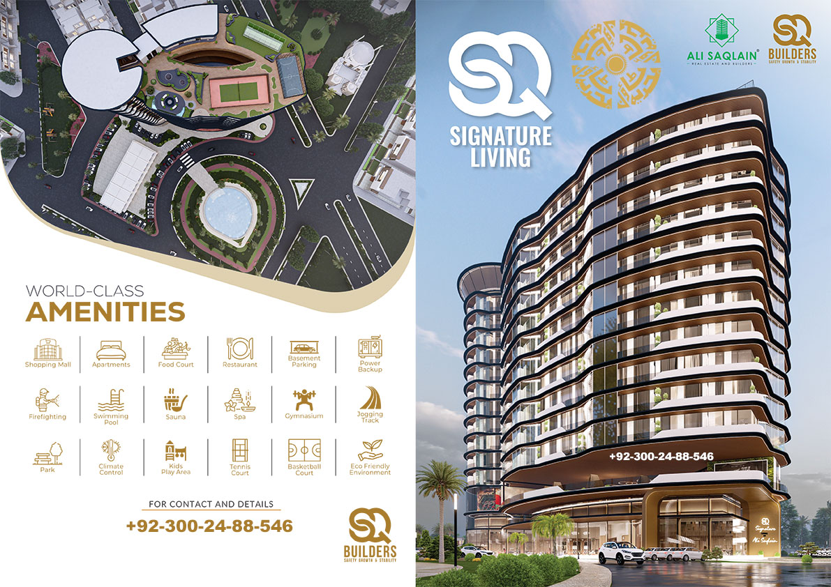 SQ Signature Living by Ali Saqlain Bahria Town Lahore Amenities