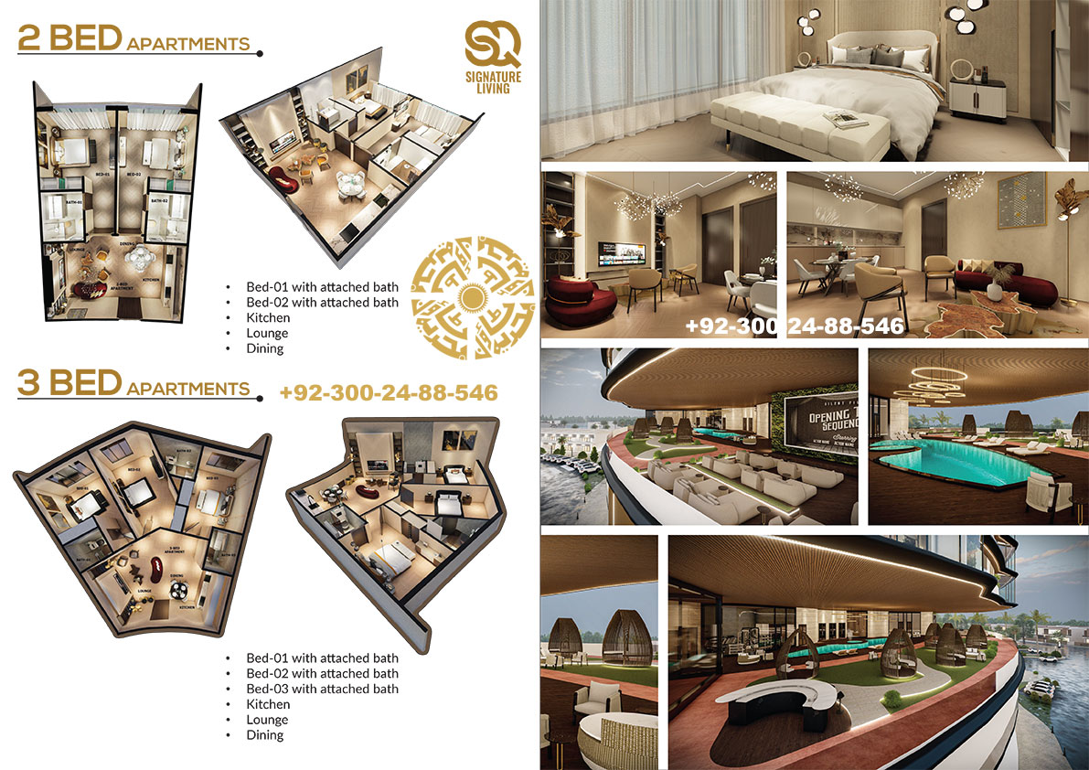 SQ Signature Living by Ali Saqlain Bahria Town Lahore Apartments Floor Plan