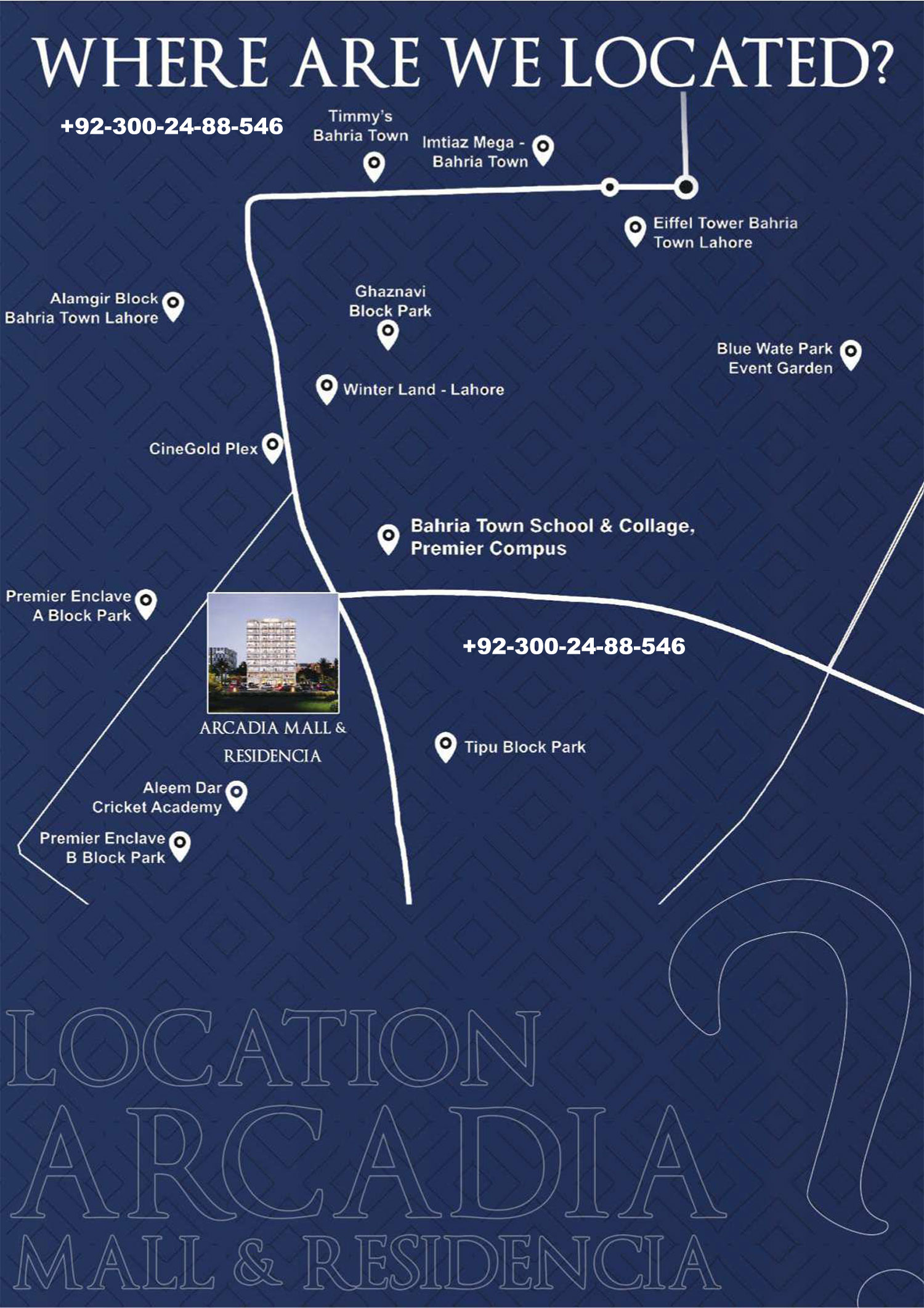 Arcadia Mall Location Bahria Town Lahore