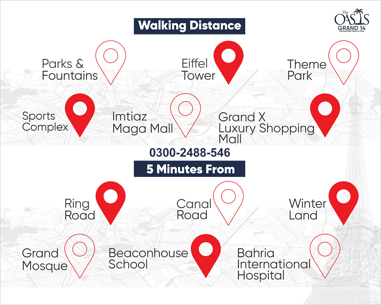 the oasis grand 14 location map  bahria town lahore land mark group